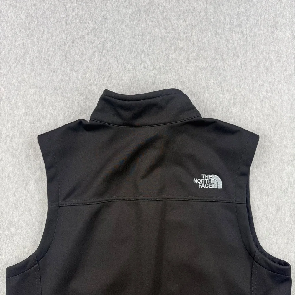 The North Face Vest‎ Mens Medium Black Windwall Full Zip Belle Glos Wine Logo